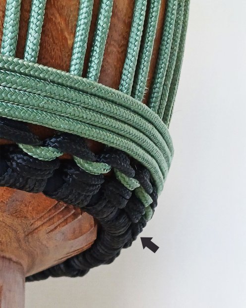 PES hollow djembe drum rope 5 mm Black 20 m