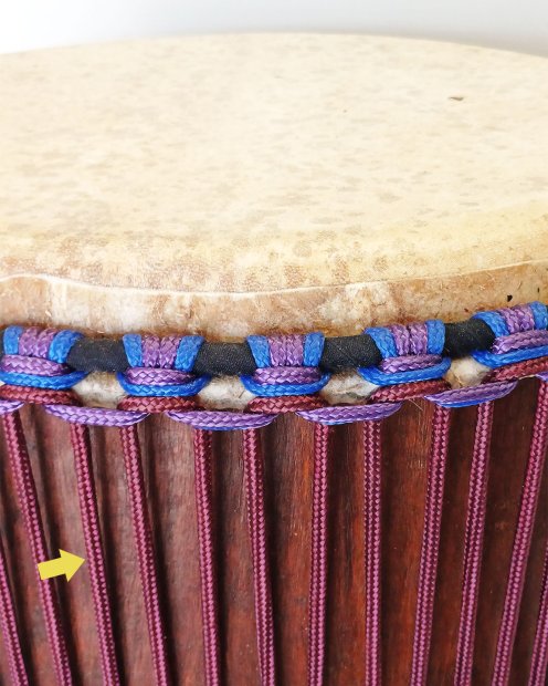 PES reinforced djembe drum rope 5 mm Bordeaux 100 m
