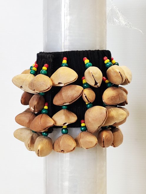 African seeds rattle (4 rows) - Kenari rattle bracelet 4 rows CRE21L