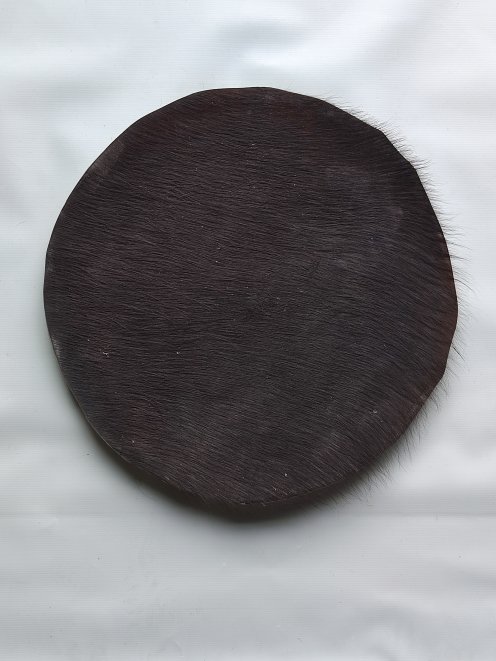 Buffalo skin or very very thick steer skin with hair for djembe drum