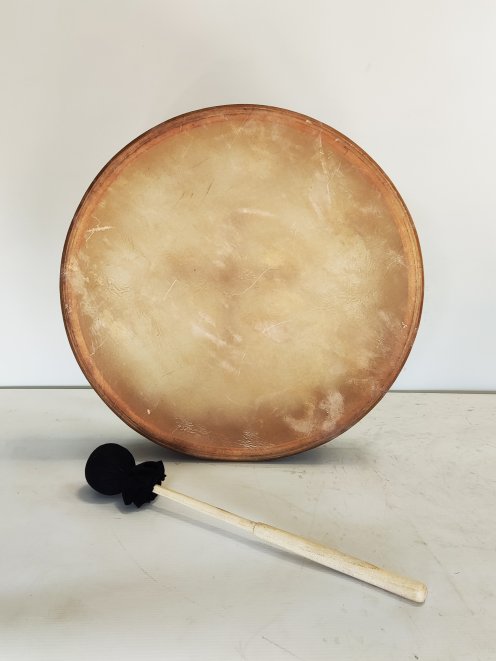 Shamanic drum for ceremonies and sacred rituals - Shamanic drum Depilated cow skin 16″ 