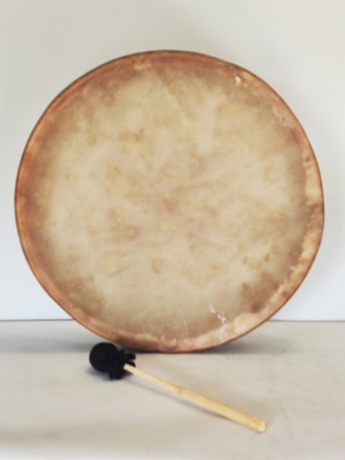 Shamanic drum for ceremonies and sacred rituals - Shamanic drum Depilated cow skin 20″ 