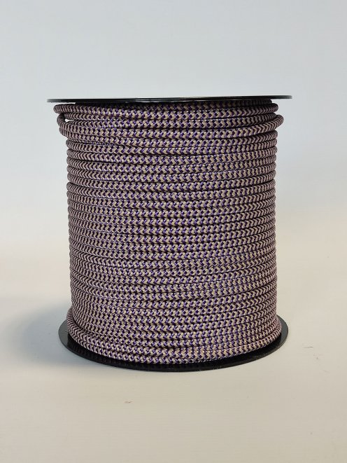 Ø5 mm djembe halyard (herringbones, violet / beige, 100 m) - Rope for djembe drum