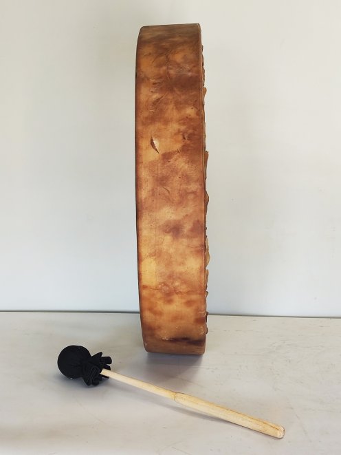 Shamanic drum for ceremonies and sacred rituals - Shamanic drum Depilated cow skin 20″ 