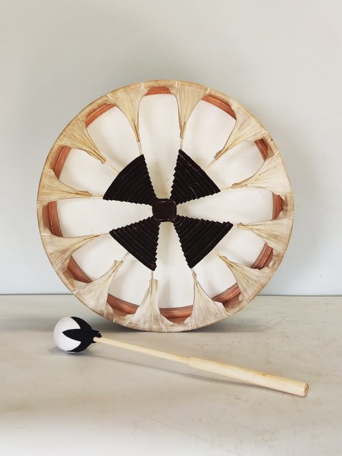 Shamanic drum for ceremonies and sacred rituals - Shamanic drum Depilated goat skin 14″ 