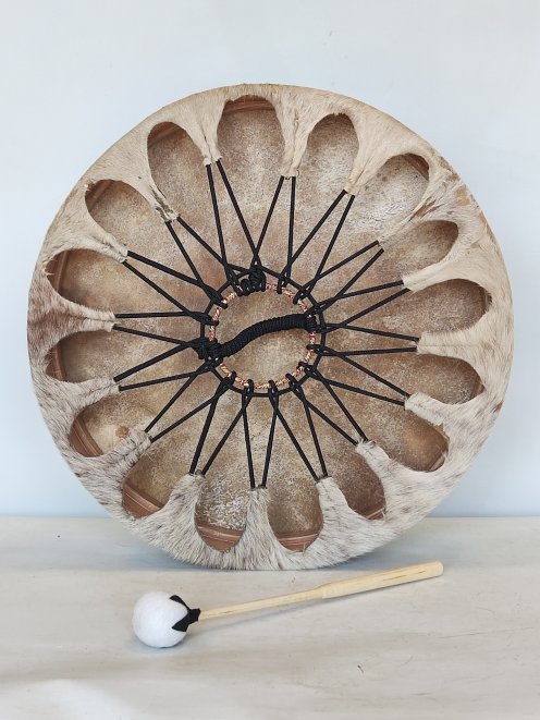 Shamanic drum Cow skin with hair 20″