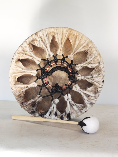 Shamanic drum for ceremonies and sacred rituals - Shamanic drum Cow skin with hair 12″