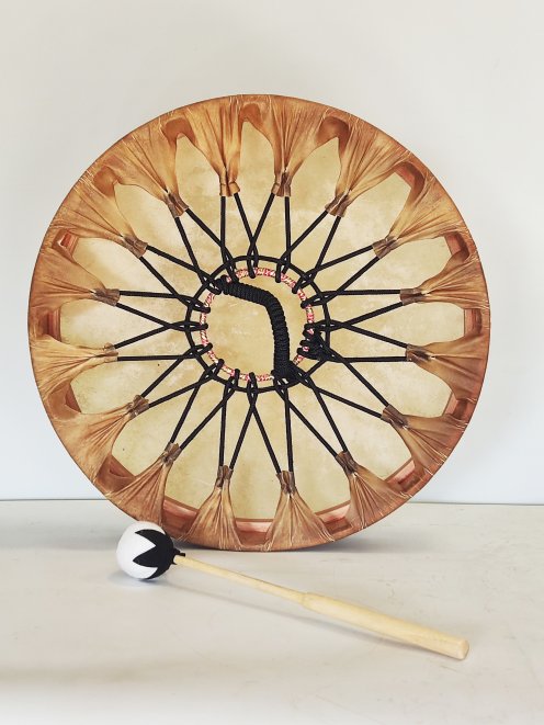 Shamanic drum for ceremonies and sacred rituals - Shamanic drum Depilated cow skin 18″ 