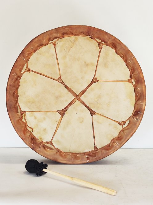 Shamanic drum for ceremonies and sacred rituals - Shamanic drum Depilated cow skin 20″ 