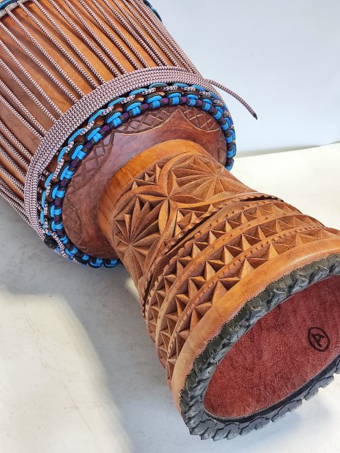 PES reinforced djembe drum rope 5 mm Diagonale Wine / Beige 100 m