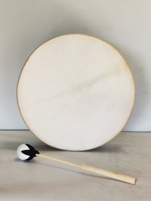 Shamanic drum for ceremonies and sacred rituals - Shamanic drum Depilated goat skin 14″ 