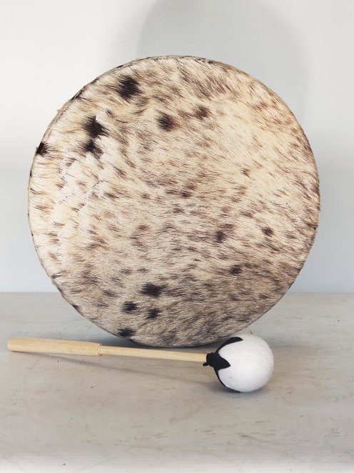 Shamanic drum for ceremonies and sacred rituals - Shamanic drum Cow skin with hair 12″