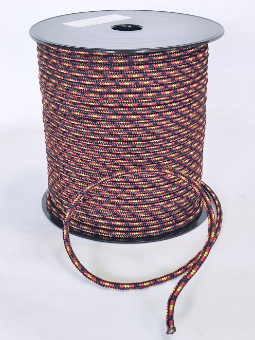 PES reinforced djembe rope 5 mm Black / Spain 100 m