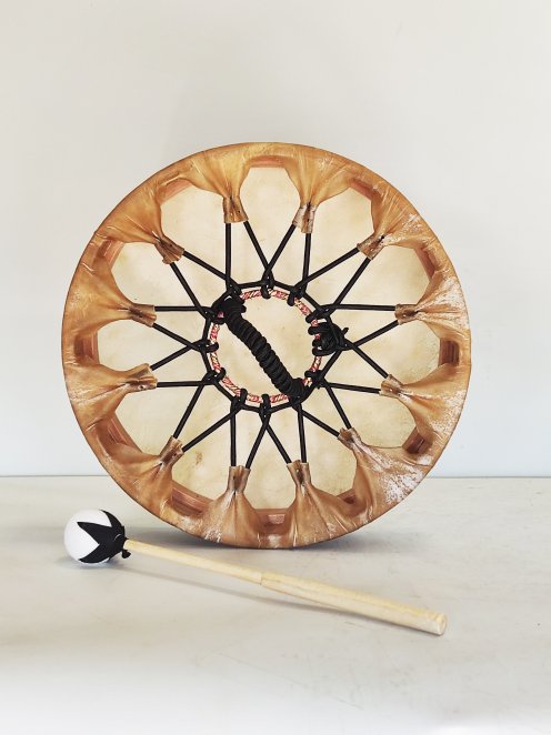 Shamanic drum for ceremonies and sacred rituals - Shamanic drum Shaved cow skin 14″ 