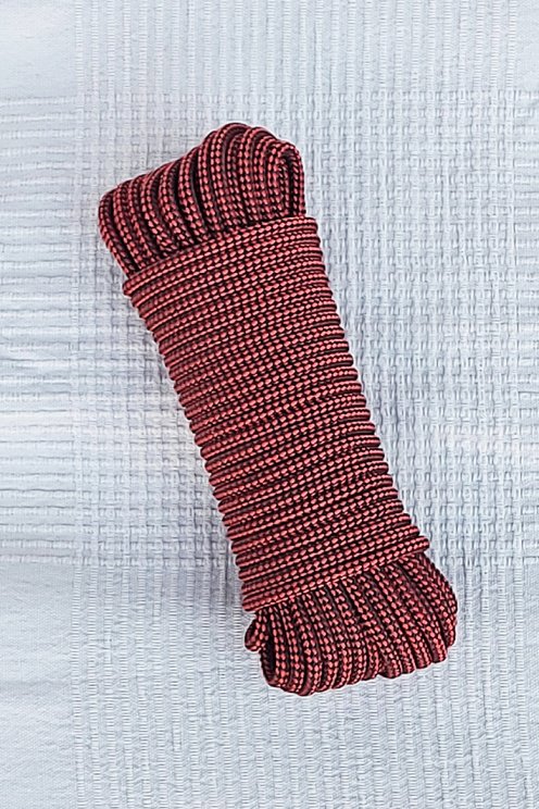 PES reinforced djembe drum rope 5 mm Checkerboard Red / Black 20 m