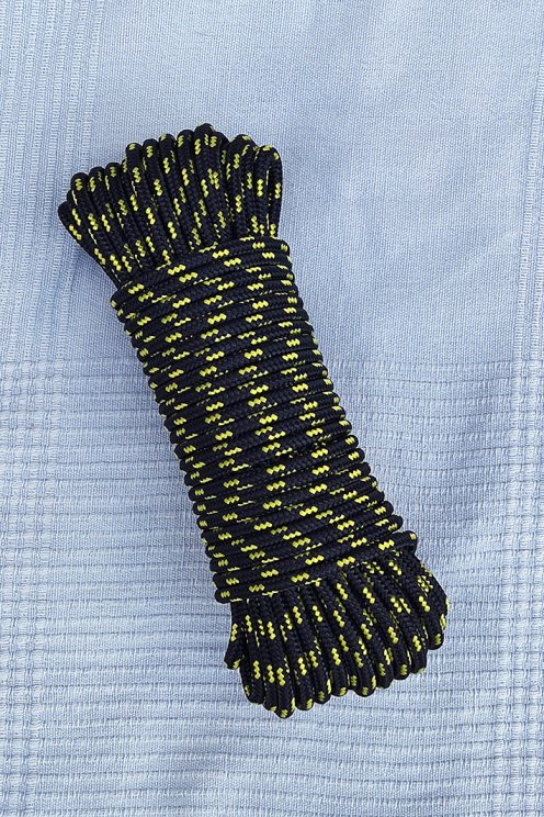 PES reinforced djembe drum rope 5 mm Black / Fluo yellow 20 m