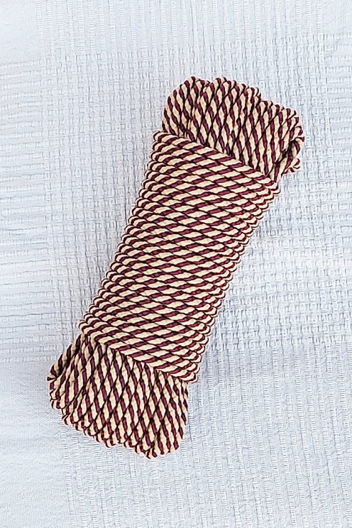 PES reinforced djembe drum rope 5 mm Diagonale Wine / Beige 20 m
