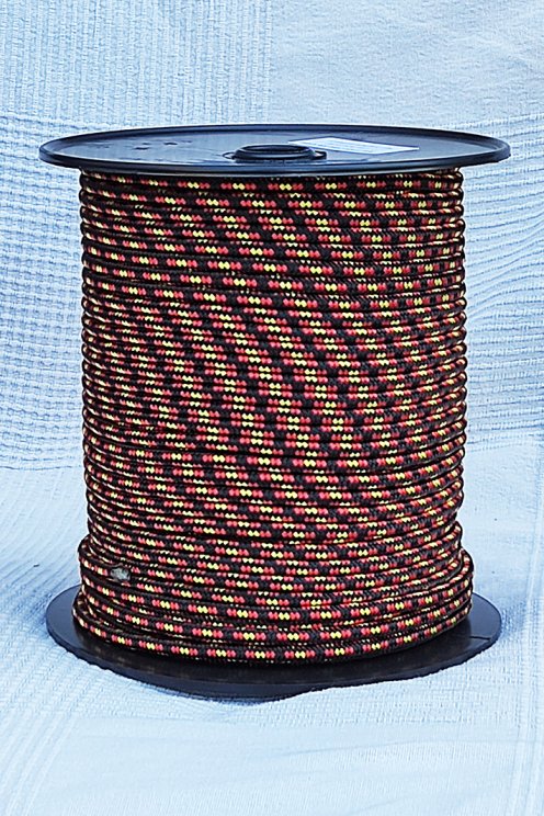 6 mm halyard (tricolour, red / yellow / red) - 100 m djembe drum rope