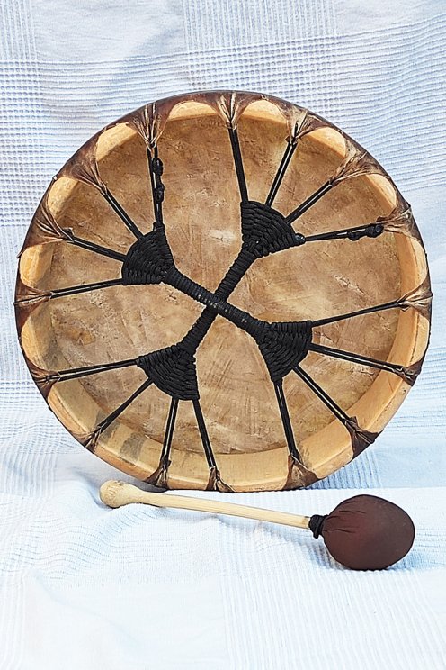 Shamanic ritual drum (shaman drum) with deer skin