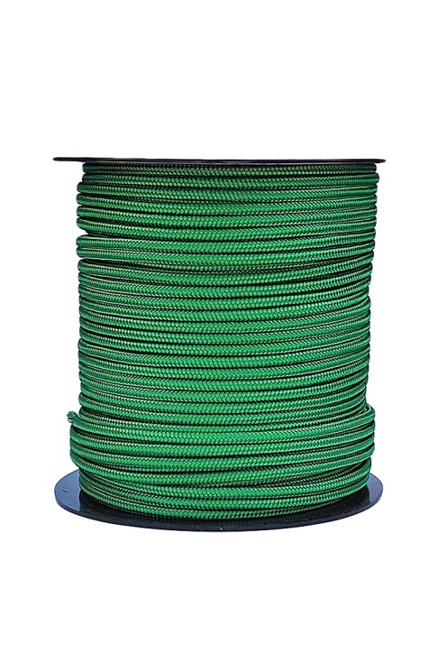 Braided rope with core Ø5 mm meadow green 100 m - Djembe drum rope