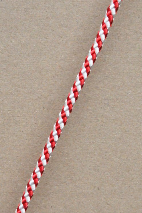 Ø5 mm djembe halyard (helix, red / white, 100 m) - Rope for djembe drum
