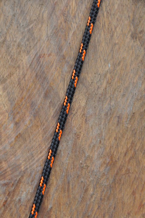 Ø4 mm black / fluo-orange black alpine rope for djembe drum - Djembe rope