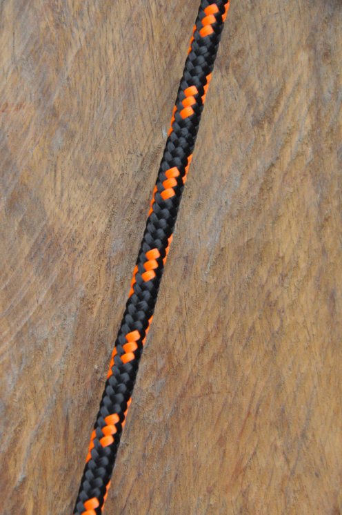 Ø6 mm black / fluo-orange black alpine rope for djembe drum - Djembe rope