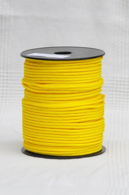 PES reinforced djembe rope 4 mm Sunflower yellow 100 m