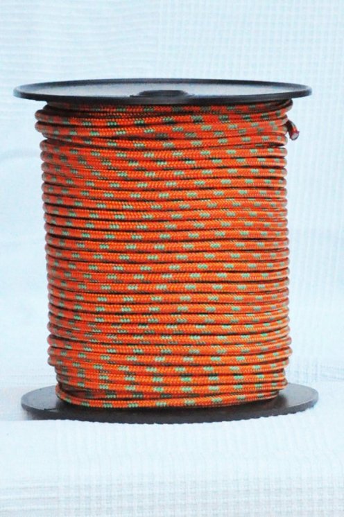 PES reinforced djembe rope 6 mm Copper / green 100 m