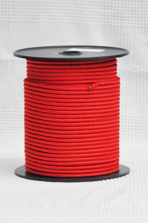PES reinforced djembe rope 6 mm Red 100 m