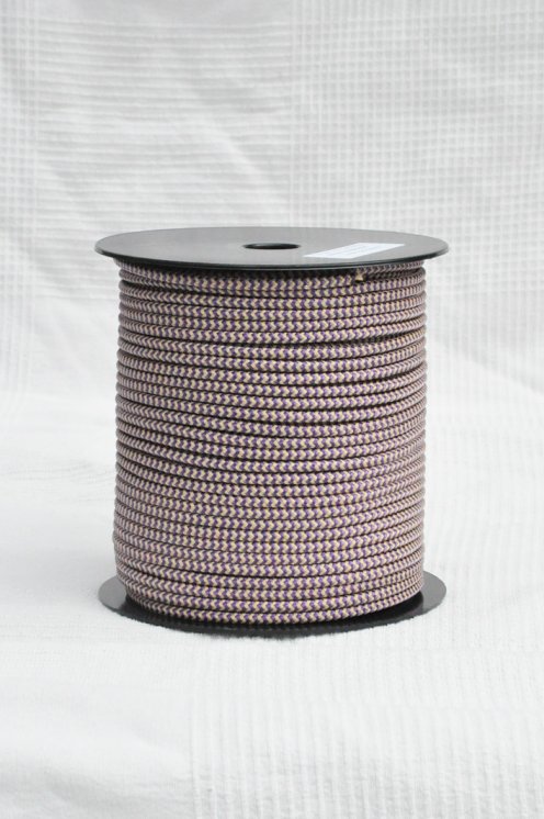 Ø5 mm djembe halyard (herringbones, violet / beige, 100 m) - Rope for djembe drum