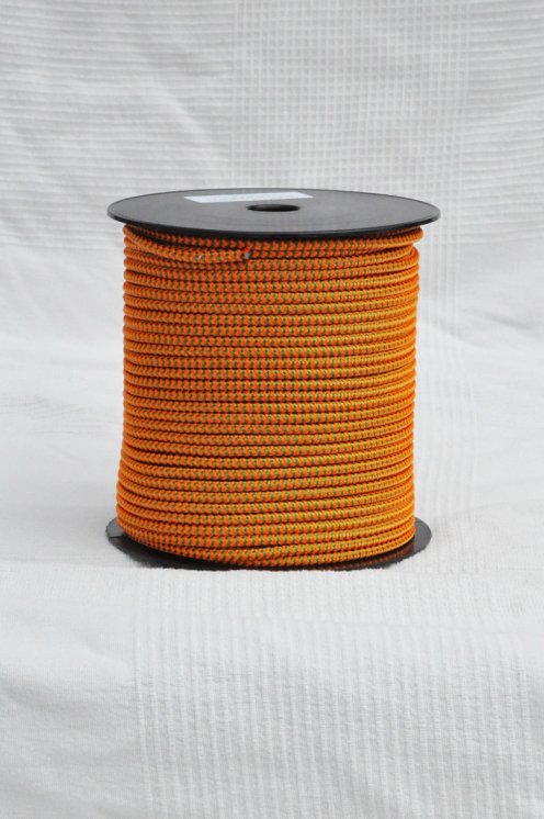 Ø5 mm djembe halyard (herringbones, neon orange / green, 100 m) - Rope for djembe drum