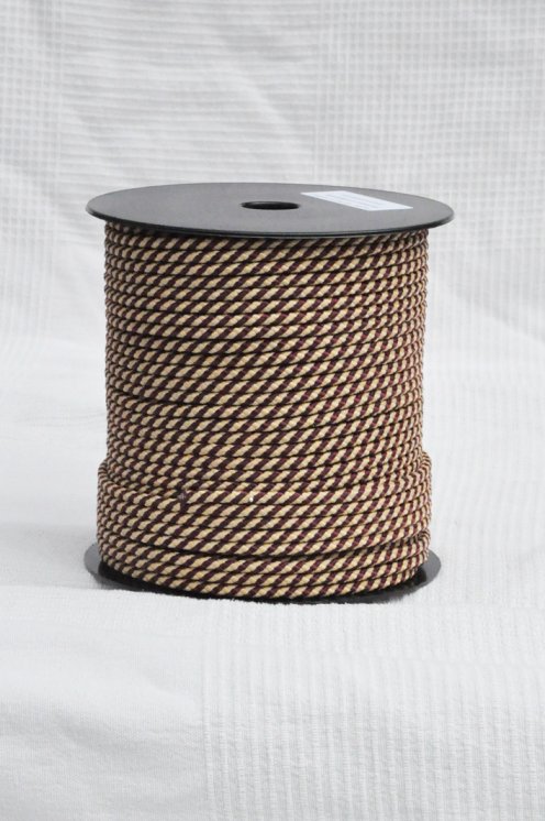 Ø5 mm djembe halyard (helix, bordeaux / beige, 100 m) - Rope for djembe drum