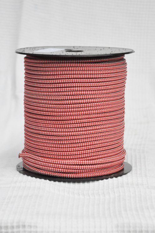 Ø5 mm djembe halyard (checkerboard, gray / red, 100 m) - Rope for djembe drum