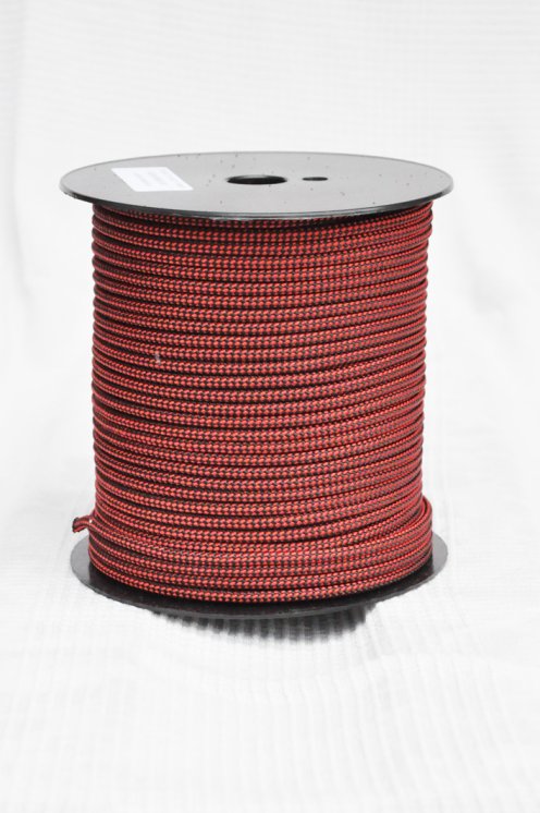 Ø5 mm djembe halyard (checkerboard, red / black, 100 m) - Rope for djembe drum