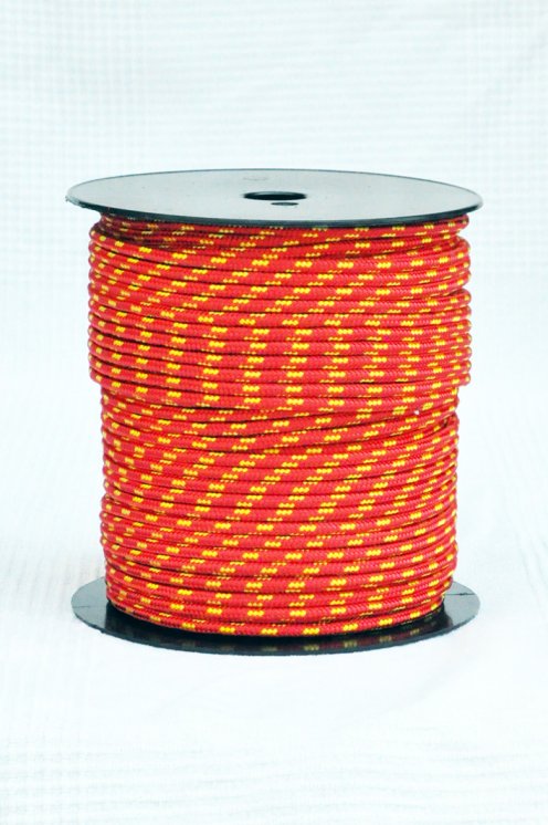 Ø5 mm halyard for djembe drum (red / sunflower yellow, 100 m) - Djembe rope