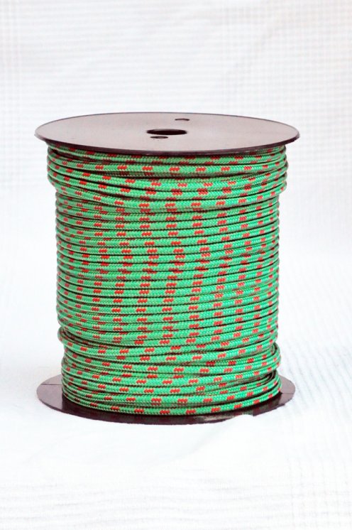 Ø5 mm halyard for djembe drum (green / red, 100 m) - Djembe rope