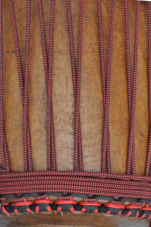 PES reinforced djembe drum rope 5 mm Checkerboard Red / Black 100 m