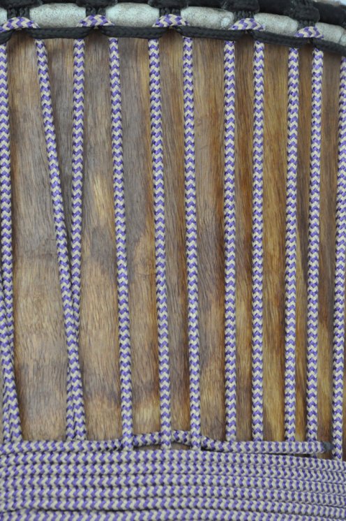 PES reinforced djembe rope 5 mm Zigzag Violet / Beige 20 m