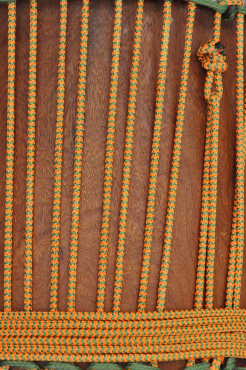 Ø5 mm djembe halyard (herringbones, neon orange / green, 100 m) - Rope for djembe drum