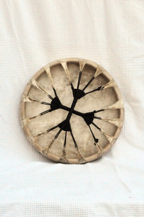 Shamanic ritual drum (shaman drum) with cow skin