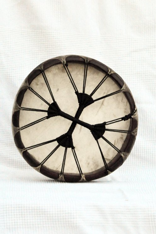 Shamanic ritual drum (shaman drum) with deer skin