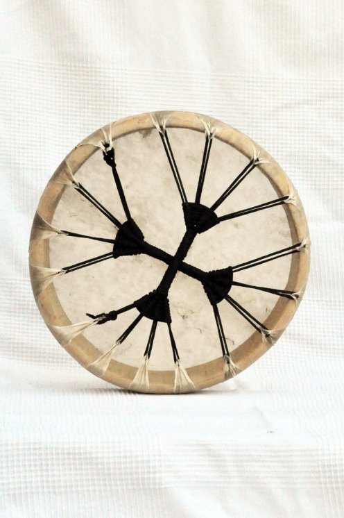 Shamanic ritual drum (shaman drum) with goat skin