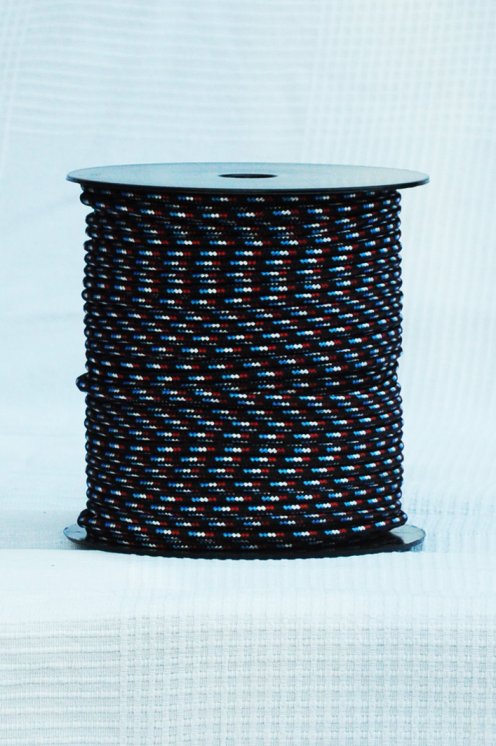 Black / France tricolour Ø5 mm pre-stretched rope for djembe drum - Djembe rope