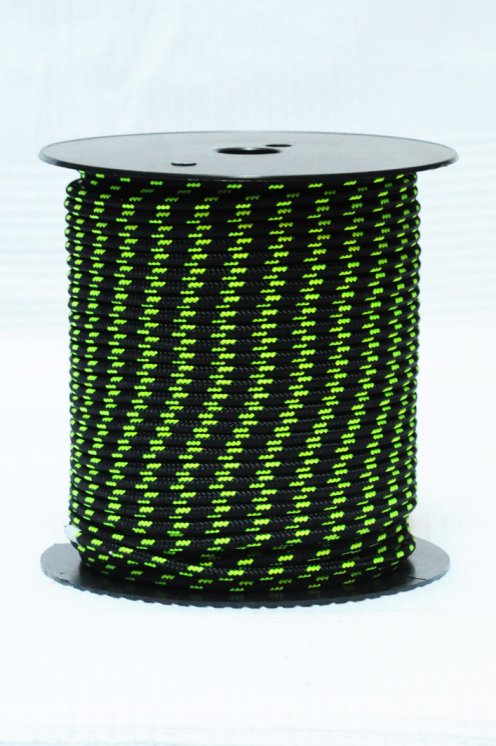 Ø5 mm black / fluo-yellow alpine rope for djembe drum - Djembe rope