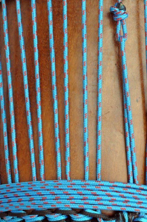 PES reinforced djembe drum rope 5 mm Blue / Red 100 m