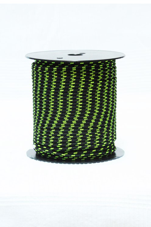 Ø4 mm black / fluo-yellow alpine rope for djembe drum - Djembe rope