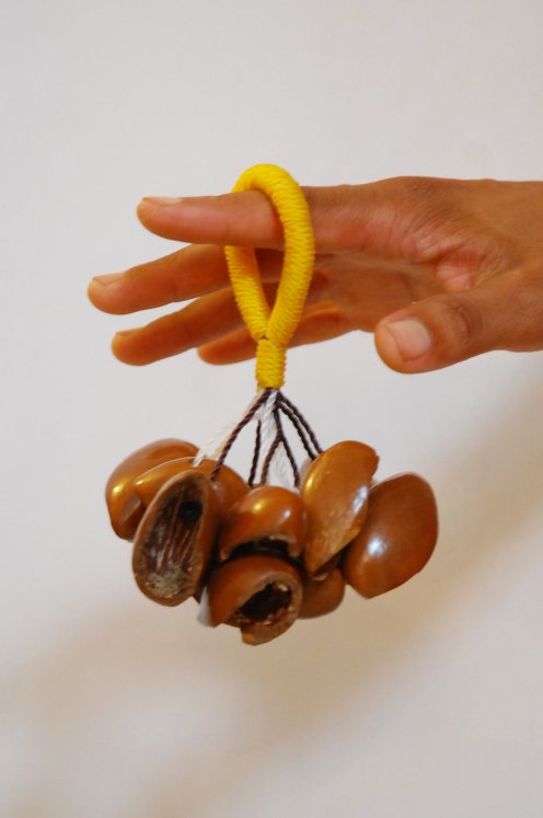 African rattle - Nigeria juju rattle with cord handle
