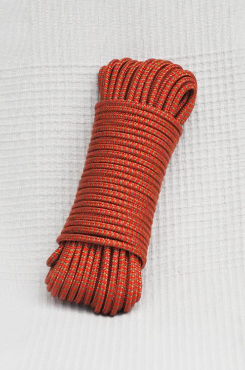 PES reinforced djembe drum rope 5 mm Zigzag Red / Brass 20 m