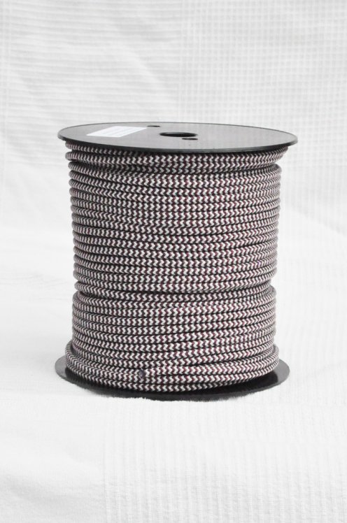 Ø5 mm djembe halyard (herringbones, bordeaux / gray, 100 m) - Rope for djembe drum